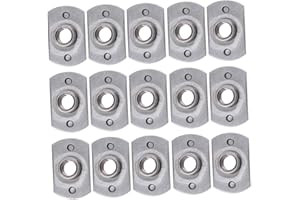 Hohopeti 15pcs M6 Carbon Steel T-Nuts Welded Insert Pronged Tee Nuts Two-Point Weldable Nuts for Industrial Fastening