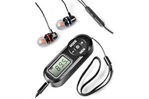 Portable Radio, ZHIWHIS FM Digital Tuner with Best Reception, Pocket Transistor Receiver with Stereo Sound, Battery Operated Walkmen with Scan and Preset Black