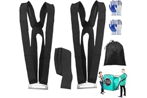 KVI Moving Straps Lifting Heavy Duty, 2-Person Shoulder Moving-Lifting Adjustable Length System for Furniture Appliances Matt