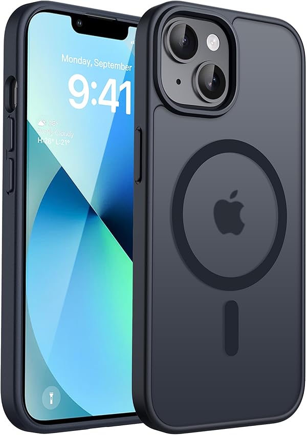 CACOE für iPhone 13/14 Hülle Kameraschutzend, Kompatibel mit MagSafe, Stoßfest Kratzfest Magnetisch Rückseite Handyhülle für iPhone 13/14 Case Transluzente