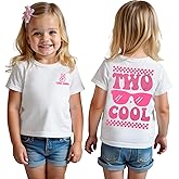 Two Cool Birthday Shirt 2nd Birthday Girl T-Shirt 2 Year Old Toddler Girls Second B-Day Party Short Sleeve Tops