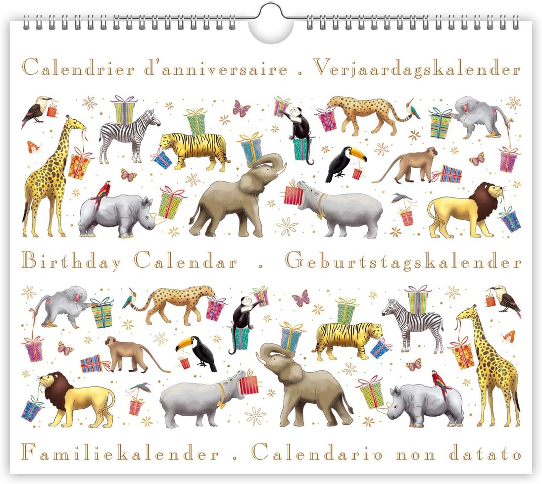 Calendrier D Anniversaire Quire Motif Animaux De Safari Joliment Gaufre Avec Feuille D Or Et D Argent Taille 225 Mm X 195 Mm Amazon Fr Fournitures De Bureau