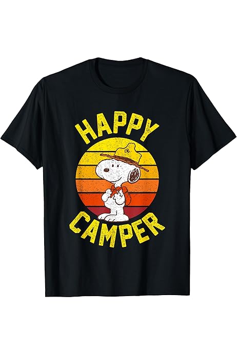 Modelo De Impressão De Camisa De Campista Feliz, Design Retrô Vintage