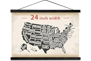 HONKKI Magnetic Poster Hanger Frame for 24x36 24x30 24x32 Movie Music Posters Wall Art,Black Wood Picture Frames for Canvas Diamond Map Decor, Living Room Calendar Banner Tapestry Photo Hanging Stand