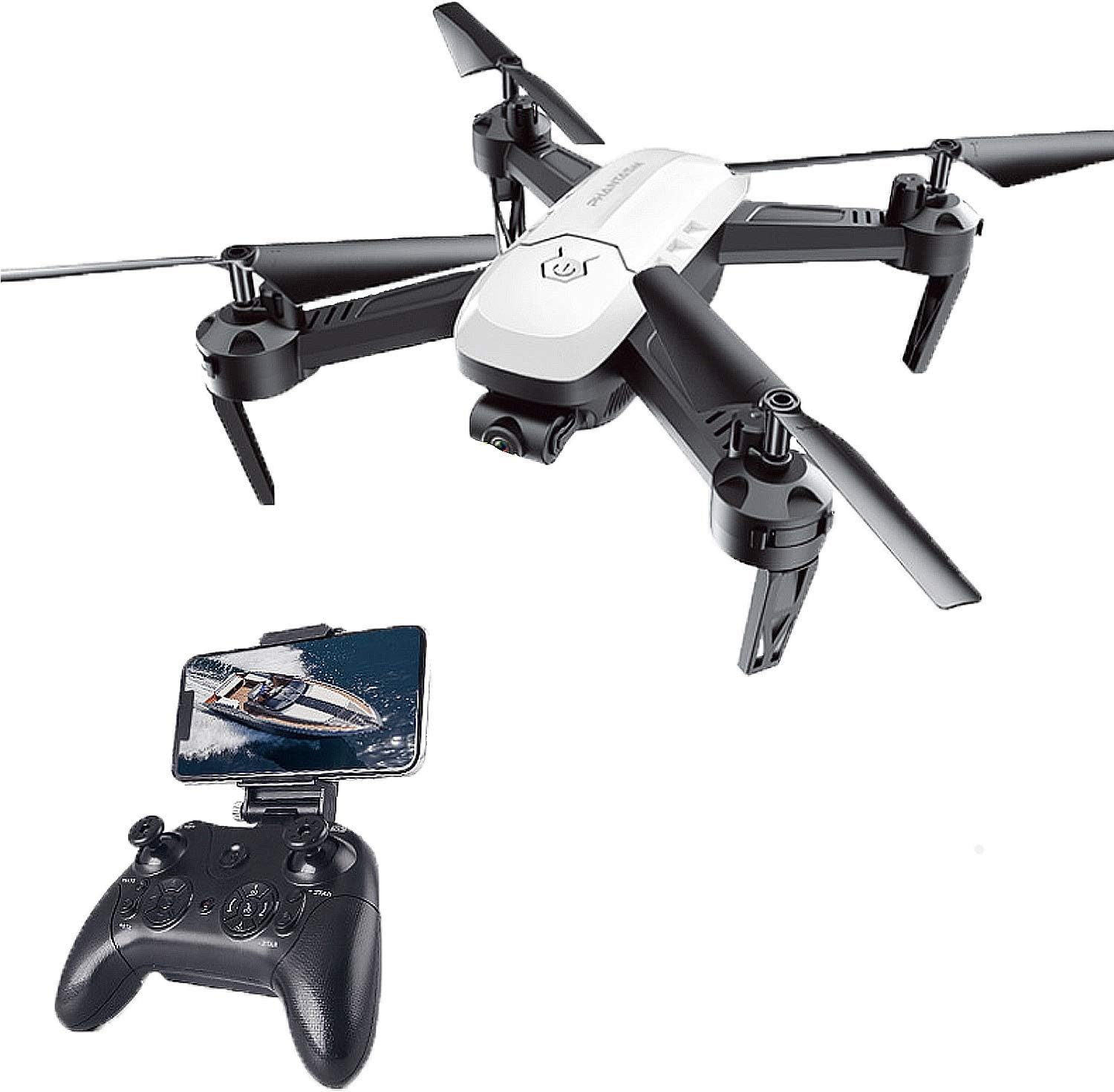 WomToy RC Drone with Camera, WiFi FPV Quadcopter with 2mp 720P Wide Angle Camera, One Key Take Off/Landing, Altitude Hold, 360° Flip, 16 Min Flying Time (White)