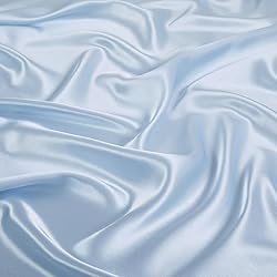 Light Blue Silk Satin Fabric 5 Yards