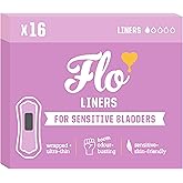 Flo - Sensitive Bladder Liners (16 Pack) - Wrapped + Ultra-Thin - Absorbent, Soft &amp; Breathable - Charcoal Core - Made with Organic Bamboo - Panty Liners for Women - Vegan &amp; Cruelty Free