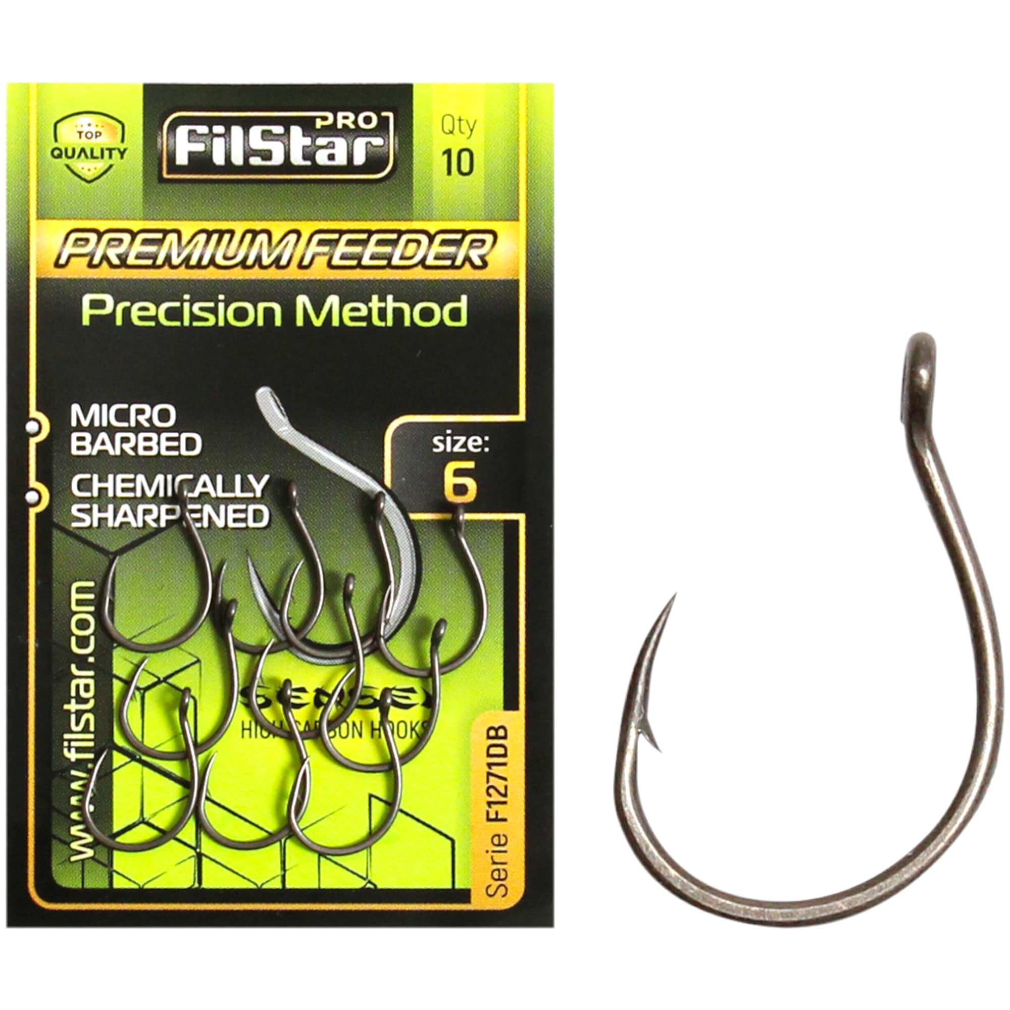 PRO Filstar PRO FILSTAR Pack of 10 Fishing Hooks Set N6 - Premium Method Feeder - Carp Fishing Hooks - Carp Fishing Accessories - Pop Up Boilies Carp Hooks - Carp Fishing Hooks - Fishing Accessories C