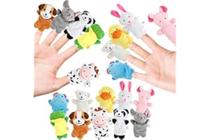 LOKIPA 10PCS Finger Toys, Soft Plush Animal Finger Puppets for Kids Mini Plush Finger Toys Assortment for Boys & Girls, Party Favors, Playtime, Schools