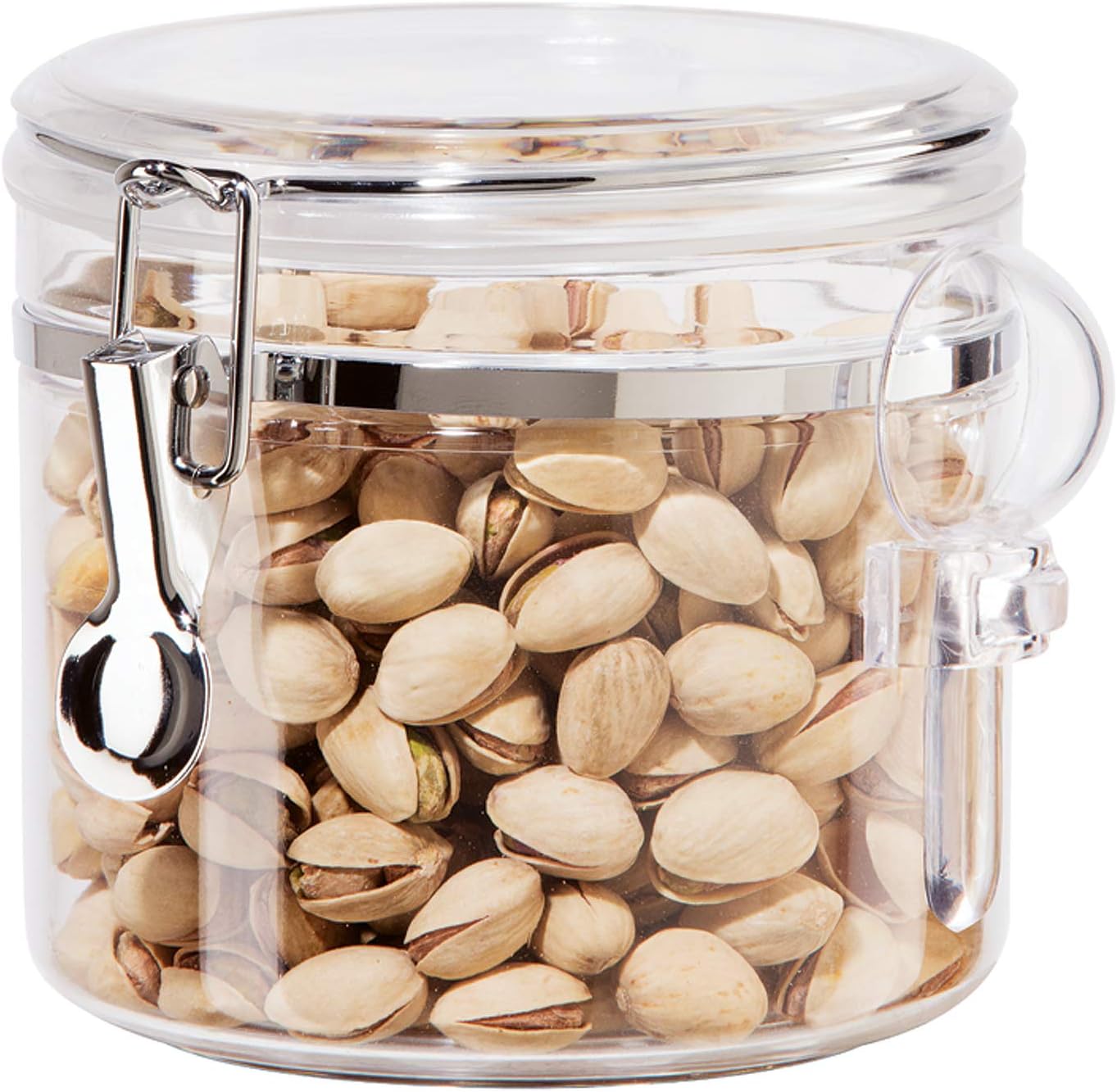 Oggi Acrylic Clamp Canister w/Scoop - 38 oz, Clear (5566)