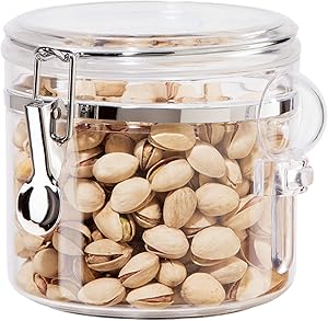 Oggi Acrylic Clamp Canister w/Scoop - 38 oz, Clear (5566)