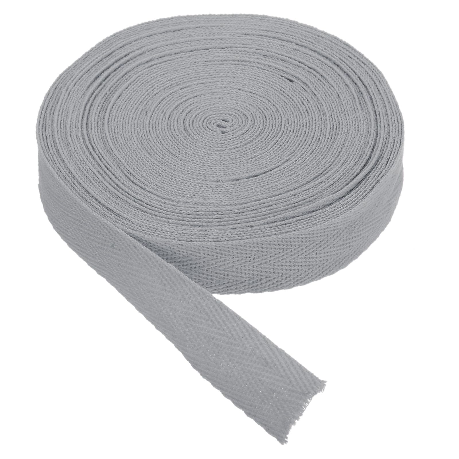 PATIKIL Cotton Twill Tape 15mm(5/8") 9m(10 Yards) Cotton Ribbon Bias Binding Tape Herringbone Webbing Trim for Sewing Gift Wrapping DIY Grey