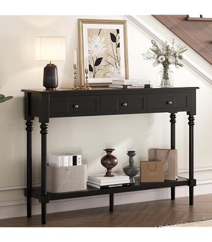 Safavieh Home Collection Consolle Landers Greige CNS5711D Con 3 Cassetti E Ripiano Aperto, 120x33x75 Cm - 5