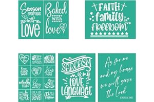 BOOLOOEN Silk Screen Stencil, Self-Adhesive Mesh Stencil Chalk Screen Printing Stencil Transfer Washable Reusable Can be Used for Home 8.5 * 11 inches (5pcs)