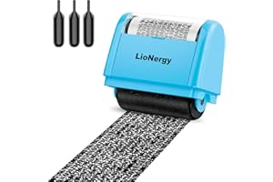 LioNergy Identity Protection Roller Stamp Roller Identity Theft Prevention Security Stamp with 3 Refills - Blue
