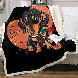 Sleepwish Dachshund Fleece Throw Blanket Cute Soft