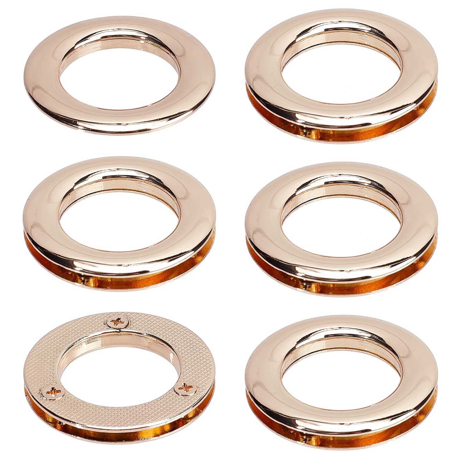 GORGECRAFT 1 Box 4Pcs 1 inch/25.5mm Eyelets Grommets Light Gold Loop Snaps Bag Handle Connector Rings Screw-in Round Findings for DIY Sewing Clothes Leather Crafts Bags Replacement Hardware