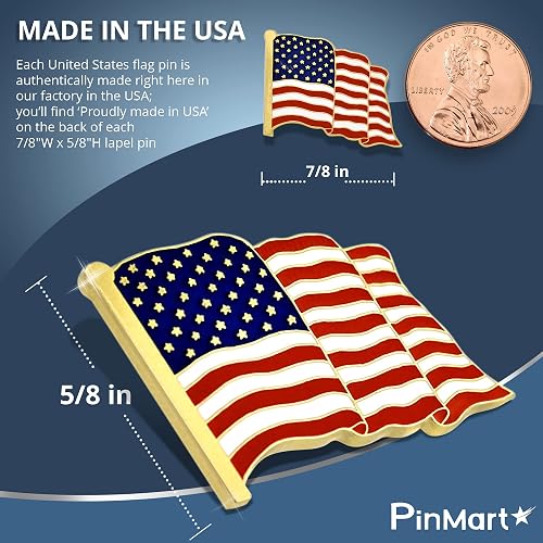 Gold American Flag Lapel Pin – Patriotic USA – Unmodified