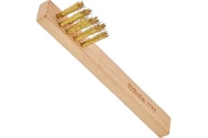 Beta 1737 Wire Brush, Corrugated Brass Wires, 0.2 mm, Wood Handle