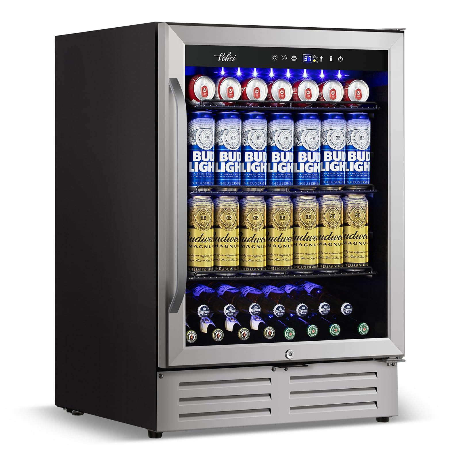 Velivi 24 Inch Beverage Refrigerator, 210 Cans