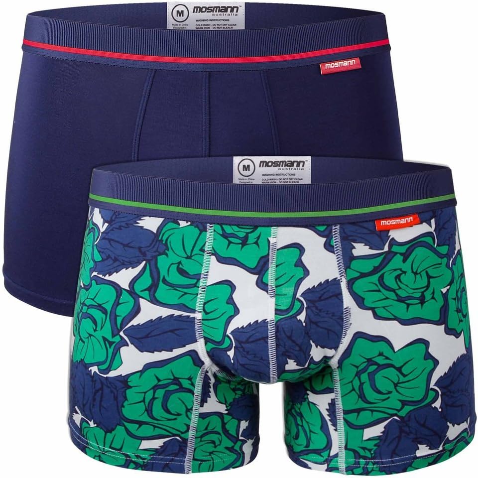 Mosmann Men's2 Pack MicroModal LUXE Boxer Briefs (Medium)