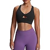 Aoxjox Women's Workout Sports Bras Twist Front Fitness Training Gym Bra Yoga Crop Lola Tank