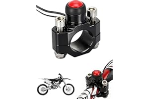 JFG RACING Dirt Bike Engine Stop Start Kill Switch Button CNC with Mounting Backplate Universal for Dirt Pit Bike MX Motocross Supermoto Racing ATV Quad KAYO - Black