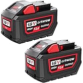 Sunmokite 12000mAh Replacement for Milwaukee M-18 Battery Replacement for 18V 12.0 Ah Lithium-Ion High Output Battery 48-11-1865 Compatible with 18 Volt Power Tools and Chargers 2Pack (12.0Ah 2Pack)
