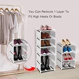 esonstyle 10 Tier Metal Shoe Rack White Vertical Organizer 66.4in tall view 5