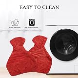 Geyecete Dog Drying Coat Bathrobe Pineapple Grid Red M view 3