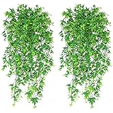 Artificial Hanging Vine, Sweet Potato Leaves Plastic Plants Greenery Faux Ivy Garland Fake Plant UV Resistant for Indoor Outdoor Garden Door Wall Baskets Wedding Party Table Decoration Green 4 Pcs