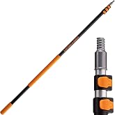 4-12 ft Long Telescopic Extension Pole, Multi-Purpose Extendable Pole | Universal Twist-on Metal Tip, Lightweight and Sturdy // Best Telescoping Pole for Painting, Dusting and Window Cleaning