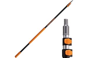 4-12 ft Long Telescopic Extension Pole // Multi-Purpose Extendable Pole with Universal Twist-on Metal Tip // Lightweight and 