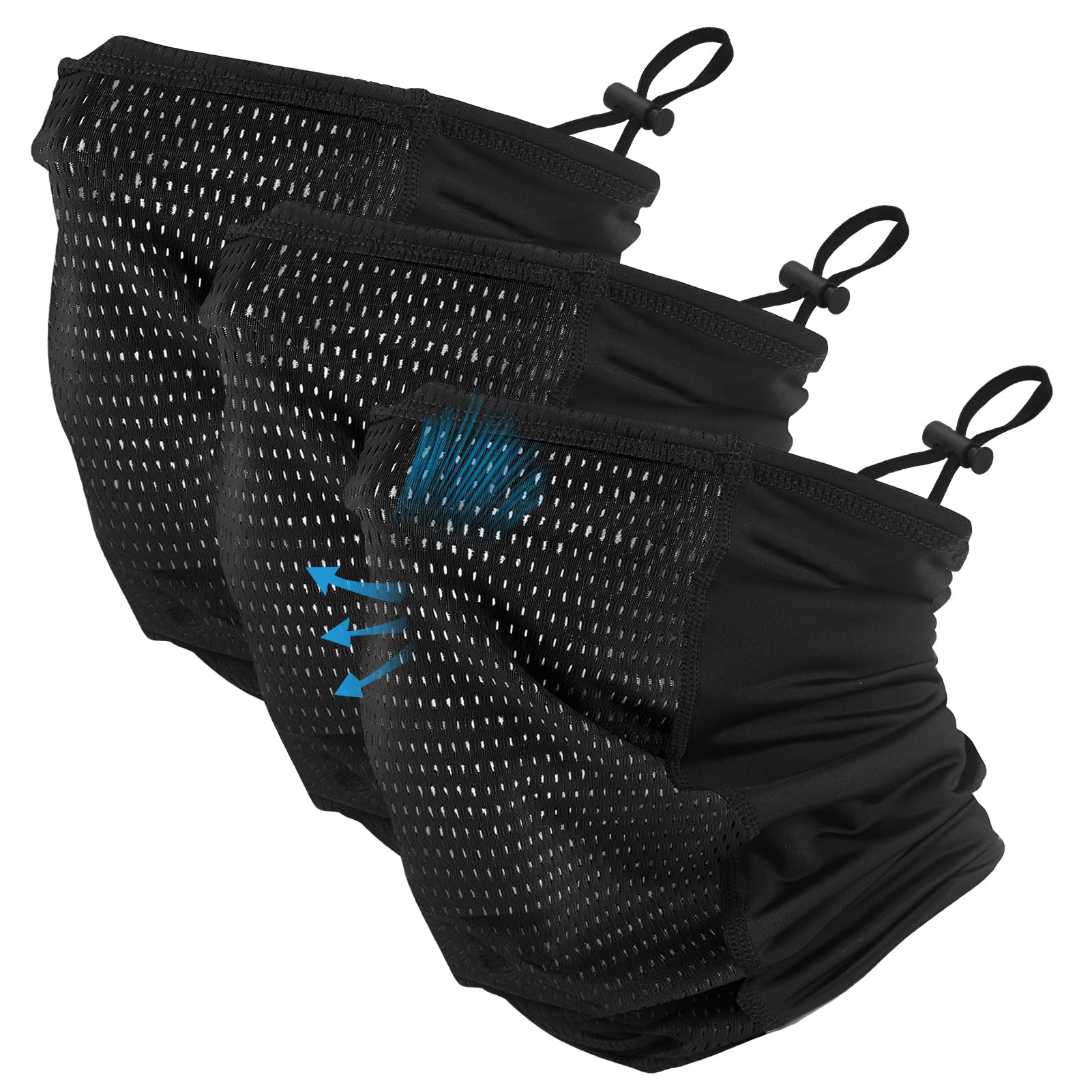 Photo 1 of Adjustable Cooling Neck Gaiter Breathable Balaclava Face Mask with Mesh Holes Strap UV Protection Neck Cover for Men(Black)