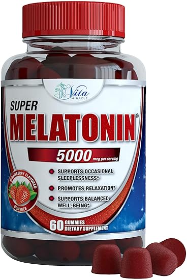 Melatonin Gummies 5mg Chewable Gummy - Adults and Kids Great Tasting Instant Release Sleeping...