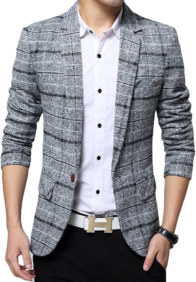 Amazon チーアン Tiann メンズ テーラードジャケット チェック柄