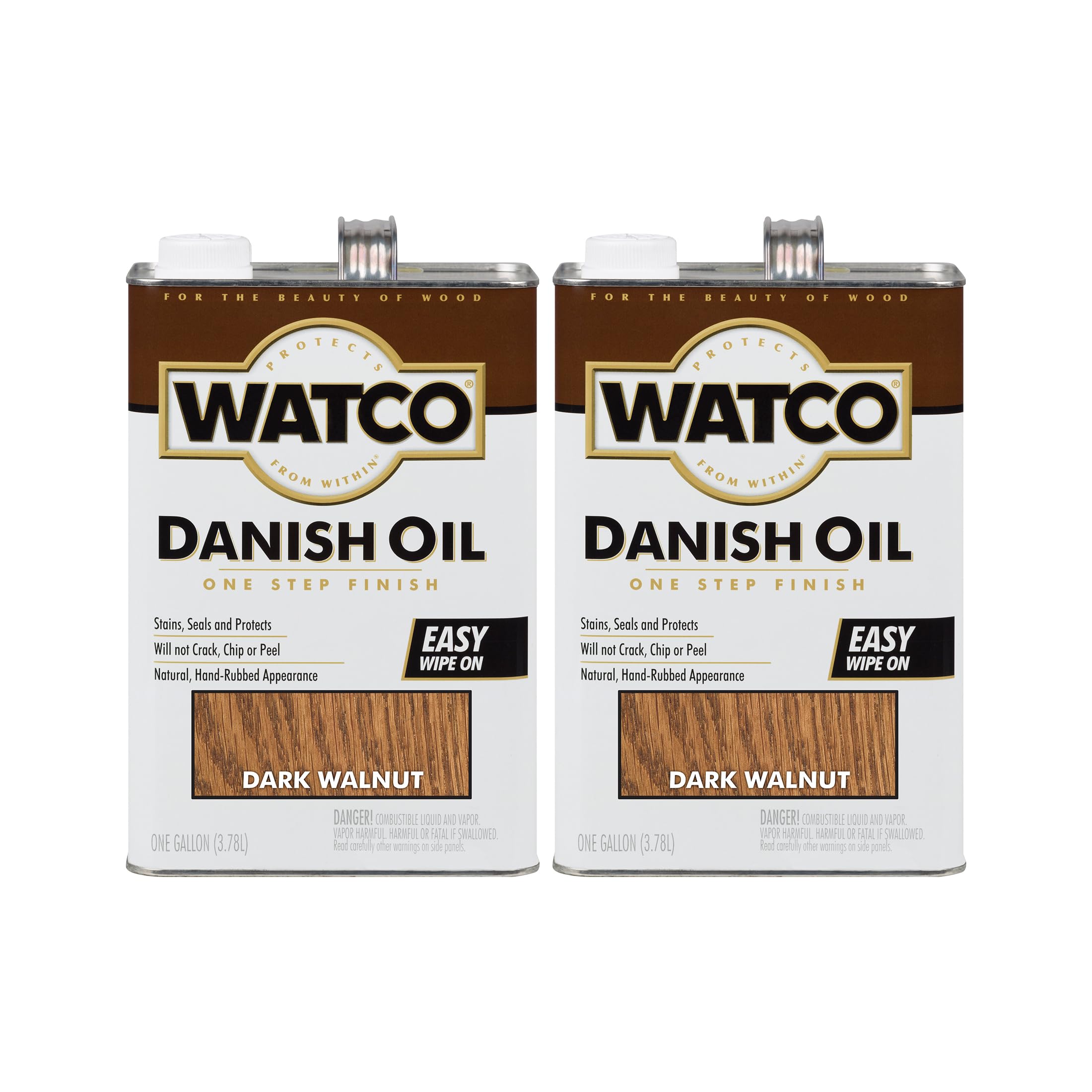 Watco 65831-2PK Danish Oil Wood Finish, Gallon, Dark Walnut, 2 Pack Image