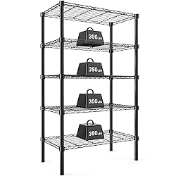 DUMOS 5 Tier Metal Wire Rack Shelf Heavy Duty