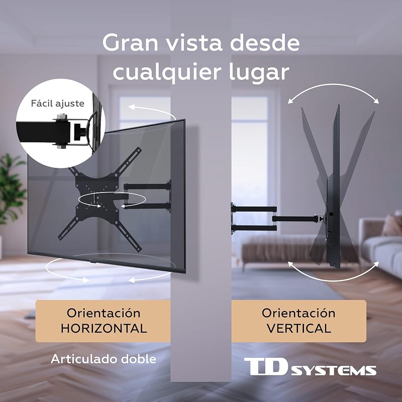 P30X25A244 - Soporte de TV Pared articulado Doble con Movimiento Completo para Pantallas de 14 a 40 Pulgadas. VESA máximo de 400 x 400 mm — foto 4 de 5