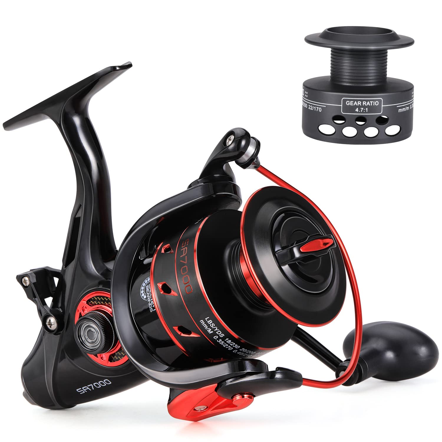 Photo 1 of Sougayilang Carp Spinning Reel Carbon Fiber Drag for Fishing Action Bait Feeder Standard Fishing Reel Runner for Freshwater - SA6000