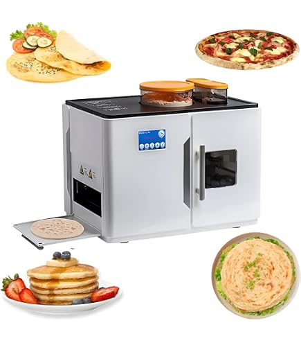 Machine à Roti Électrique Inox Anti-Adhésive - Température Réglable 200°C Pour Crêpes, Omelettes, Pizzas