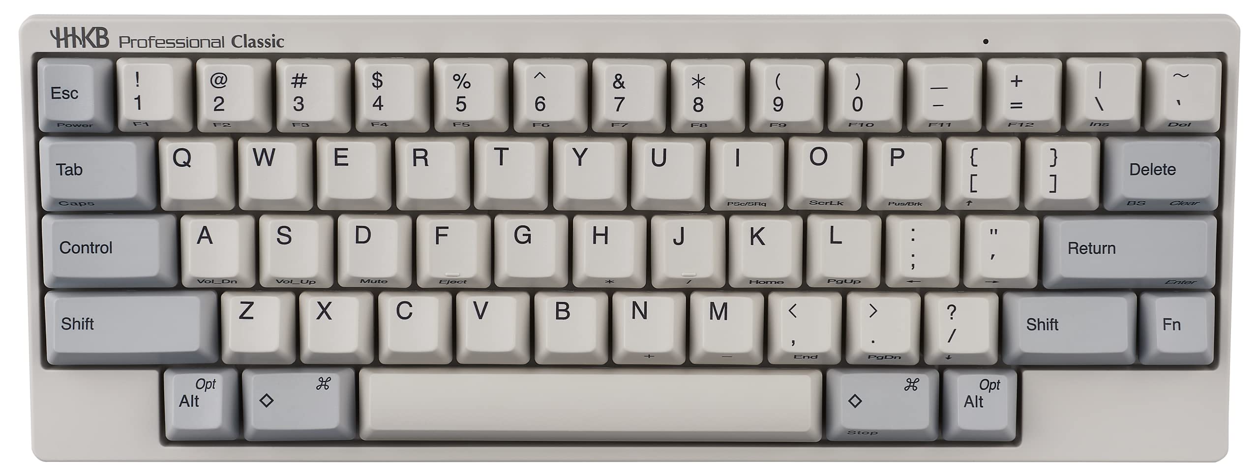 HHKB Classic Keyboard, Printed Keycaps, Professional Mechanical 60% Keyboard, Compact, USB-C (White)