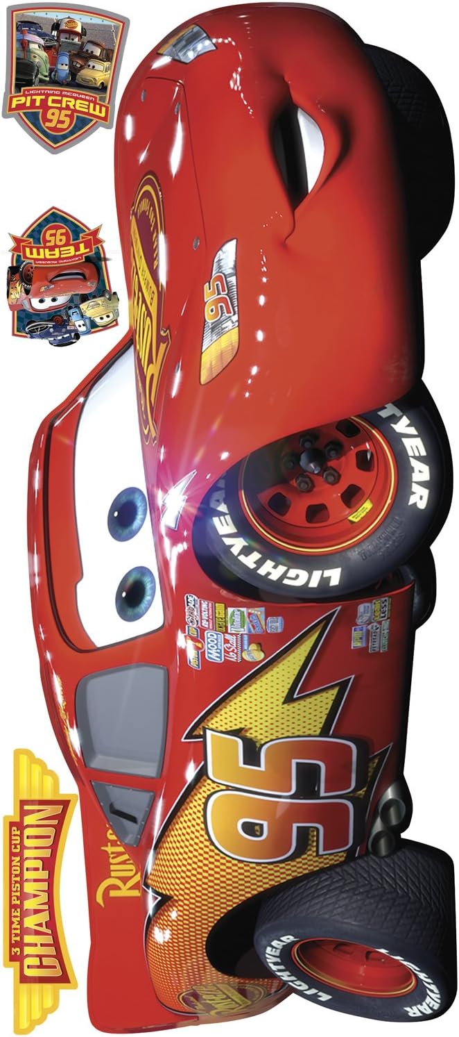 RoomMates Disney Pixar Cars Lightening Mcqueen Peel and Stick Giant Wall Decal: Home Improvement