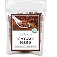 Healthworks Cacao Nibs Raw Organic (16 Ounces / 1 Pound) | Criollo Bean | Unsweetened Chocolate Substitute | Certified Organi