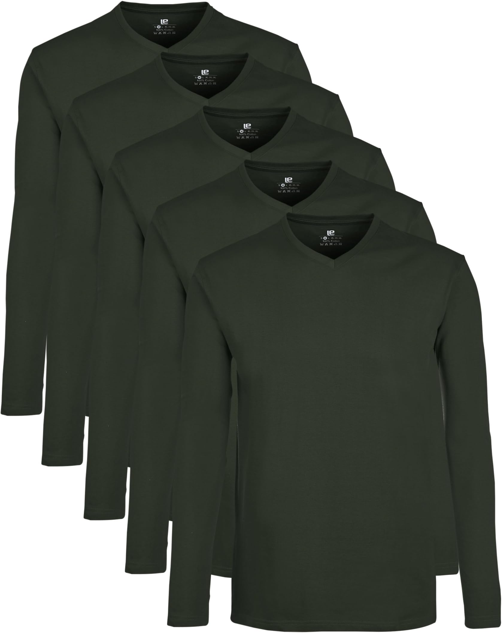 Men's Long Sleeve Top, Pack of 5