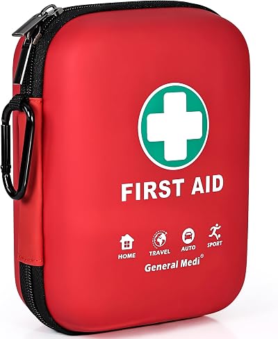 General Medi First Aid Kit 170 Pieces Hard Case Emergency Blankets Cold Pack