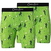 Chill Boys Cool Men's Boxer Briefs 2 Pack Print Boxers. Comfortable Men's Underwear. Breathable Anti-Chafing Boxers for Men
