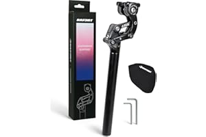 Safort Suspension Seatpost with Protection Cover & 5mm/6mm Hex Keys, 50mm Travel, Available in 27.2mm, 30.9mm, 31.6mm – for E