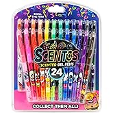 Scentos Scented Gel Pens Set – 24 Pack Neon Colors – Fine Tip Pens for Kids & Adults – Fruity Scents – Fun Art Supplies for Drawing, Coloring, Scrapbooking, Journaling & School