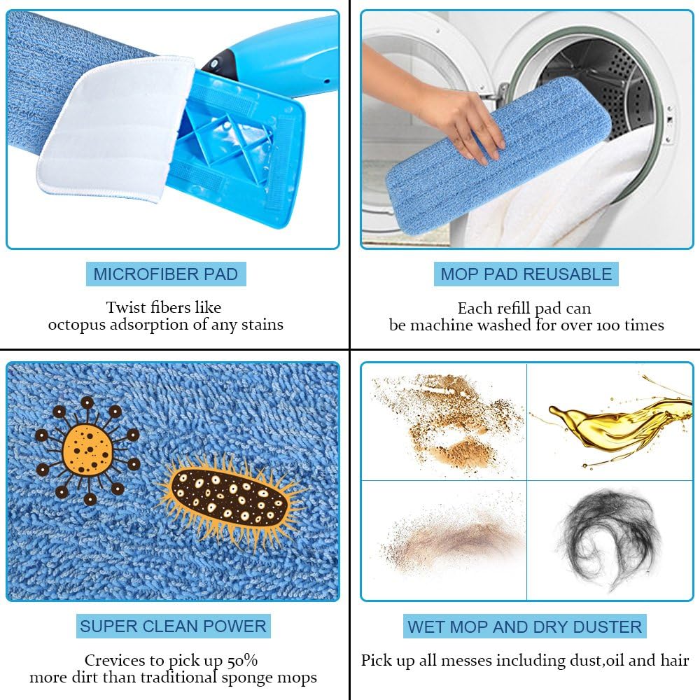 Vicloon Mop Pads, 6 PCS Microfiber Replacement Pads Fit for All Spray & Reveal Mops - Washable (Multicolor) - Image 5